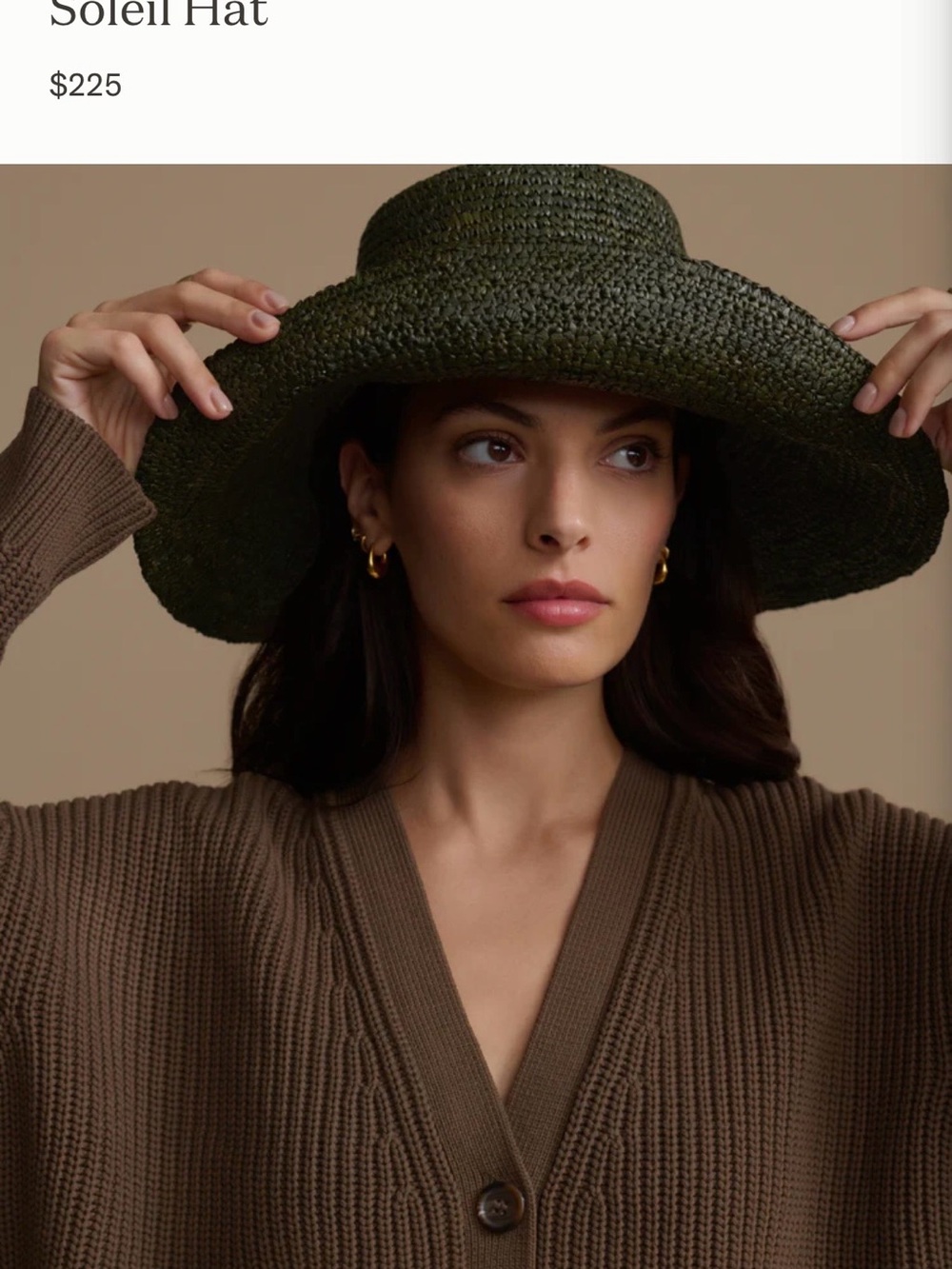 Wide Brim Straw Soleil Hat - Chocolate